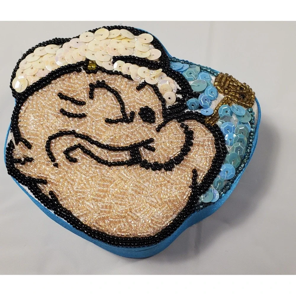 Popeye Silk Beaded Sequin trinket‎ jewelry box